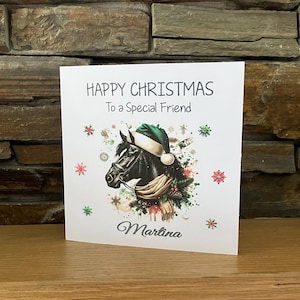 Personalisierte Weihnachtskarte, Reiter Weihnachtskarte, Weihnachtskarte für Pony Reiter, Pony Karte, Pferdekarte, Karte für Pferdemenschen, HK 9