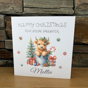 Biglietto di Natale personalizzato, biglietto di Natale per figlia, nipote, sorella, zia, nipote, cugina, amica, bambina, persona speciale