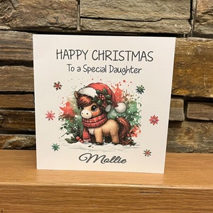 Personalisierte Weihnachtskarte, Reiter Weihnachtskarte, Weihnachtskarte für Pony Reiter, Pony Karte, Pferdekarte, Karte für Pferdemenschen, PC 2