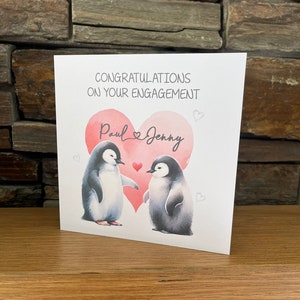 Gepersonaliseerde verlovingskaart, gefeliciteerd met je verloving, leuke verlovingskaart, gepersonaliseerde verlovingskaart voor stel, aandenkenkaart