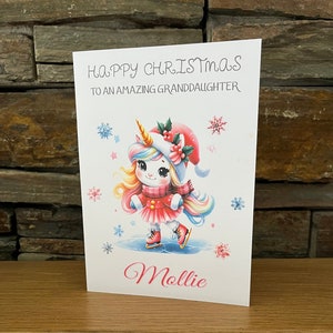 Carte de Noël personnalisée, carte de Noël pour fille, petite-fille, belle-fille, soeur, tante, nièce, cousine, amie, petite fille