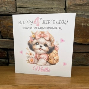 Carte d'anniversaire personnalisée pour fille, carte pour fille, petite-fille, soeur, nièce, cousine, amie, petite fille, 1er 2e 3e 4e 5e 6e 7e