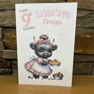 Carte d'anniversaire personnalisée pour fille, carte pour fille, petite-fille, soeur, nièce, cousine, amie, petite fille, 1er 2e 3e 4e 5e 6e 7e