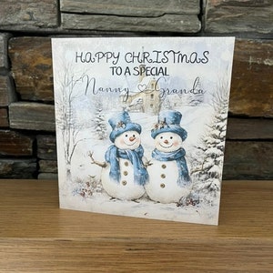 Tarjeta de Navidad personalizada, tarjeta de Navidad para mamá y papá, niñera y abuelo, tía y tío, mamá y papá, abuela y abuelo