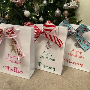 Bolsas de regalo de Navidad personalizadas/Bolsas de regalo de Navidad/Bolsa de regalo de Feliz Navidad/Regalos para ella/Regalos para él/Bolsa de regalo para niños