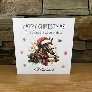 Personalisierte Weihnachtskarte, Reiter Weihnachtskarte, Weihnachtskarte für Pony Reiter, Pony Karte, Pferdekarte, Karte für Pferdemenschen, HK 6