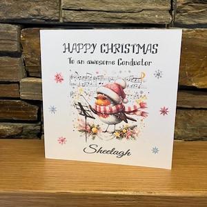Gepersonaliseerde kerstkaart, kerstkaart muziekinstrument, kerstkaart voor muzikant, muziekkaart, dirigent kerstkaart, muziek MD
