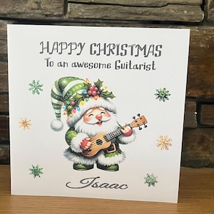 Cartão de Natal personalizado, Cartão de Natal para instrumento musical, Cartão de Natal para músico, Cartão de música, Guitarrista, Professor de música
