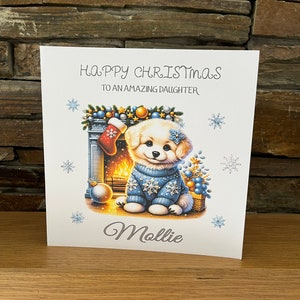 Tarjeta de Navidad personalizada, tarjeta de Navidad para hija, nieta, hermana, tía, sobrina, prima, amiga, niña, persona especial