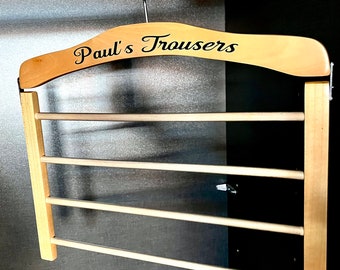 Personalised Trouser Hanger,Men's Hanger,Coat Hanger,Personalised Hanger, Father's Day Gift, Personalized Hanger,Wooden Hanger,Gifts for him