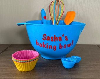 Personalised Mixing bowl set with spout and handle/Baking Bowl Set/Coloured Baking Bowl set/Birthday Gift/Baking Lover/Gifts for Her