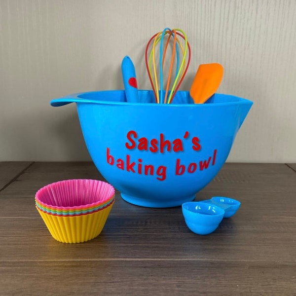 Personalised Mixing bowl set with spout and handle/Baking Bowl Set/Coloured Baking Bowl set/Birthday Gift/Baking Lover/Gifts for Her