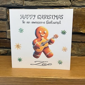 Cartão de Natal personalizado, Cartão de Natal para instrumento musical, Cartão de Natal para músico, Cartão de música, Guitarrista, Professor de música
