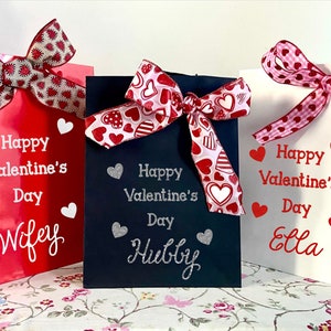 Personalised Gift Bags/Valentines Day Gift Bags/Happy Valentines Day Gift Bag/Gifts for her/Gifts for him image 1