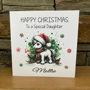 Personalisierte Weihnachtskarte, Reiter Weihnachtskarte, Weihnachtskarte für Pony Reiter, Pony Karte, Pferdekarte, Karte für Pferdemenschen, PC 1