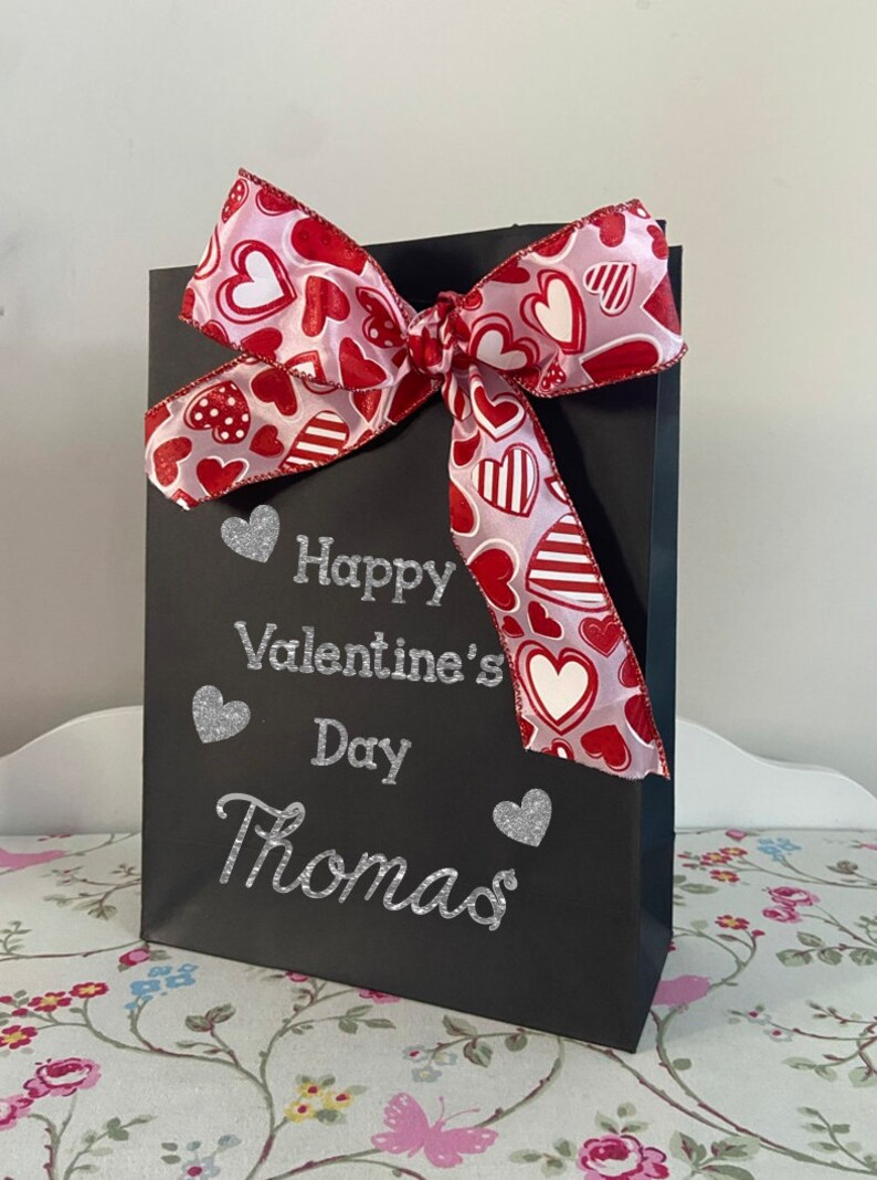 Personalised Gift Bags/Valentines Day Gift Bags/Happy Valentines Day Gift Bag/Gifts for her/Gifts for him image 3