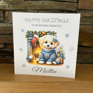 Biglietto di Natale personalizzato, biglietto di Natale per figlia, nipote, sorella, zia, nipote, cugina, amica, bambina, persona speciale