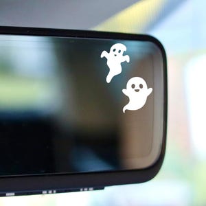 Spooky Little Ghosts Rear Mirror Decal | Goth Car Decor | Ghost Stickers (Set of 2)