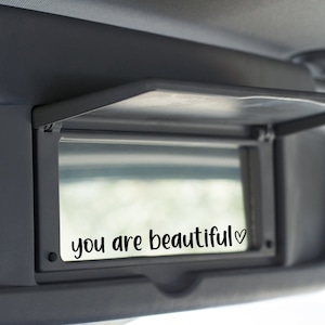 Spiegelsticker You Are Beautiful | Auto sticker auto | Spiegelsticker | Vinylsticker | Cadeau voor haar | Sticker make-upspiegel | Sticker Jij bent mooi