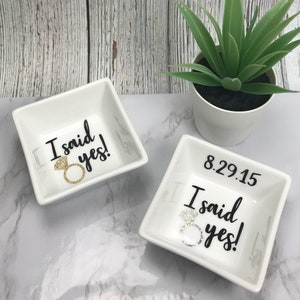 Ring Dish | I Said Yes! Personalized Ring Holder | Engagement Gift | Engagement Ring Holder | Future Mrs. Gift | Engagement Gift Idea