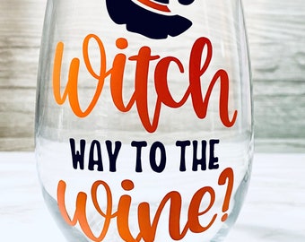 Hexenweg zum Wein? Weinglas | Halloween Weinglas | Stielloses Weinglas | Halloween Geschenk | Weihnachtsweinglas | Spooky Season