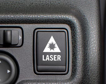 Laser Button Decal | Blank Button Sticker for Car