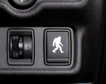 Bigfoot Decal | Big Foot Sasquatch Decal | Blank Button Sticker for Car