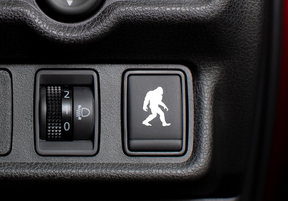 Bigfoot Decal | Big Foot Sasquatch Decal | Blank Button Sticker for Car