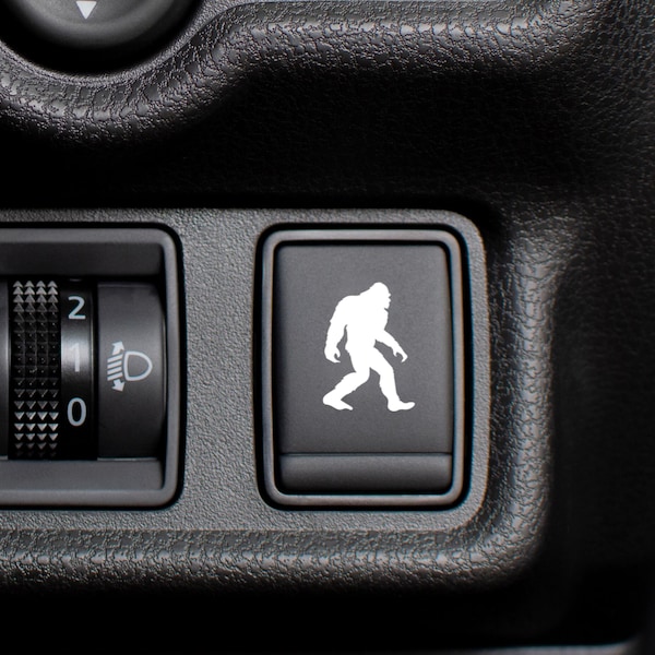 Bigfoot Decal | Big Foot Sasquatch Decal | Blank Button Sticker for Car