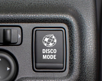 Disco Mode Decal | Blank Button Sticker For Car