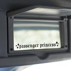Passenger Princess Mirror Decal | Vanity Mirror Car Decal | Mirror Decal | Vinyl Decal | Gift For Her | Visor Sticker | Passenger Princess