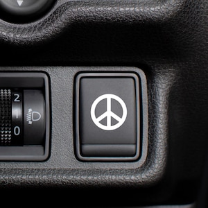 Peace Symbol Button Decal | Blank Button Sticker for Car