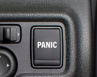 Panic Button Decal | Blank Button Sticker for Car