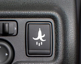 Bananenschale Freigabeknopf Aufkleber | Button Sticker fürs Auto