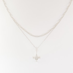 Cardi C’z Grucifix PREQUELLE Petite Necklace Sterling Silver