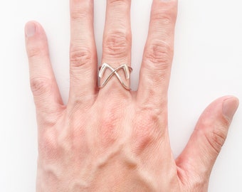 Grim Harvest Cross Scythe Ring