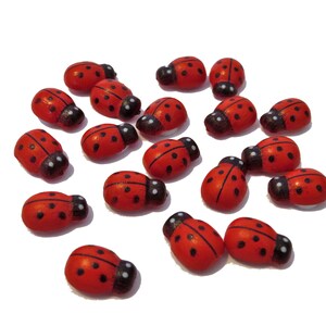 Adesivo coccinella in legno 10mm per artigianato, applicazioni adesive per animali coccinella da 10mm, decorazione primaverile, forniture artigianali