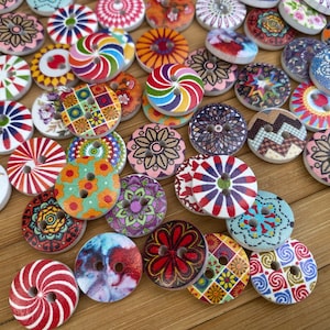 x30 Flower and spirals wooden buttons 15mm for handcraft, wood buttons, sweater buttons, cardigan, craft buttons, buttons, 15mm buttons