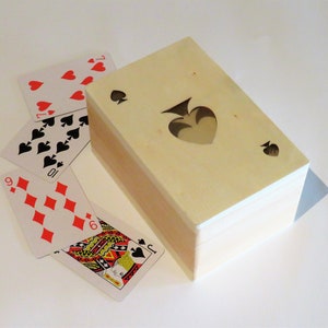 Boîte de cartes à jouer en bois, boîte en bois, boîte en bois diy, boîte de poker, boîte de blackjack