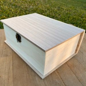 Unfinished wooden box book shaped with 6 compartments, unfinished wood box, diy wooden box, jewelry box, jewelry box, tea box, square box
