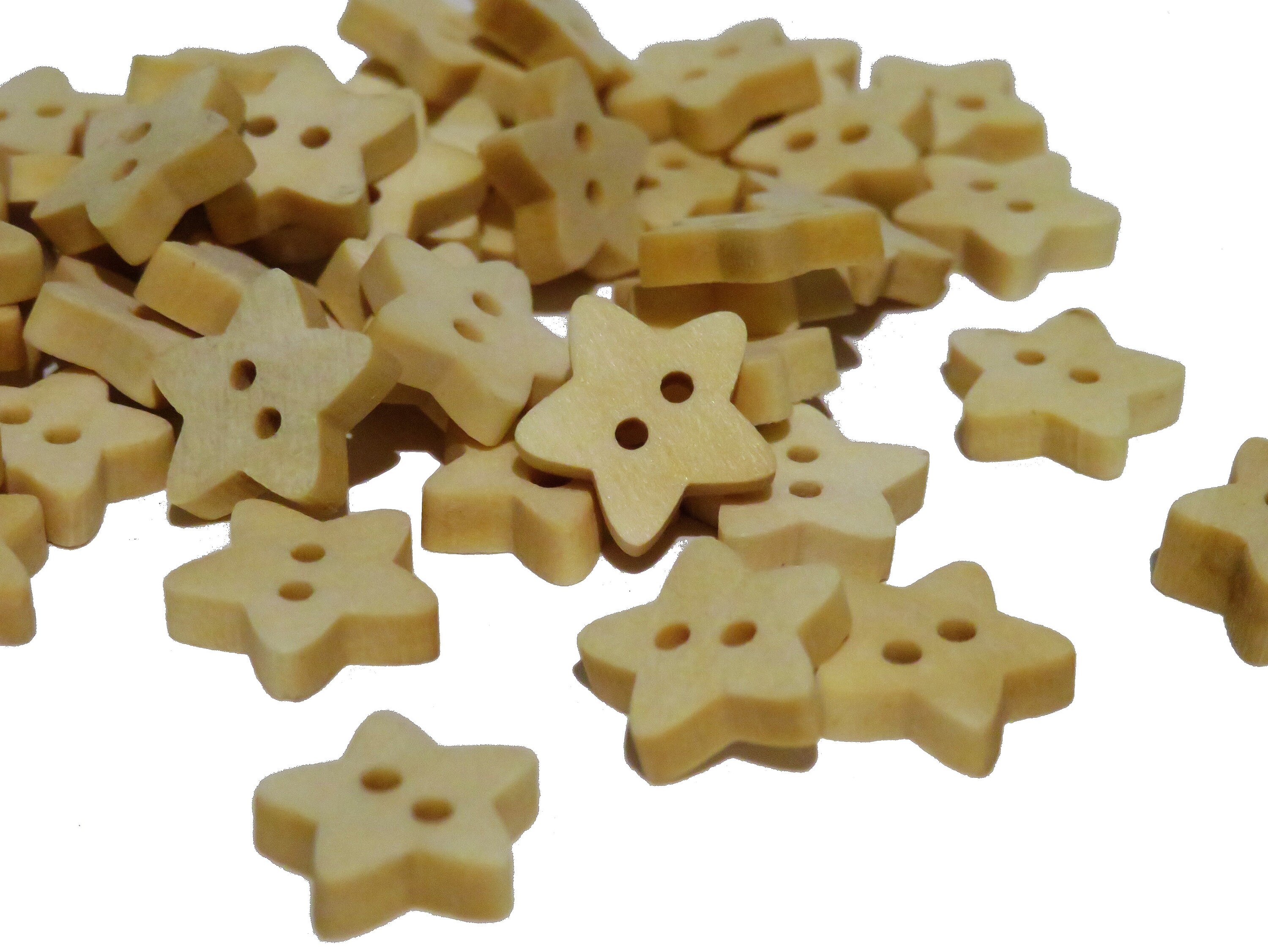 x10 Plain wooden star shaped buttons, wooden star buttons, wooden buttons, sweater buttons, sewing knitting crochet, small buttons