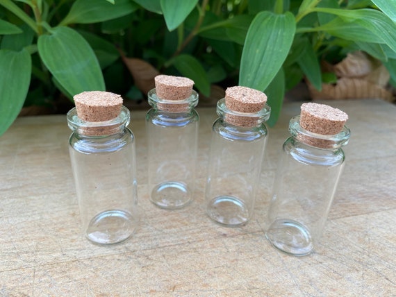 X2 Glasfläschchen, leere Glasfläschchen, Glasflaschen, Miniaturflaschen, Glasfläschchen mit Korken, kleine Flasche, portugiesischer Kork