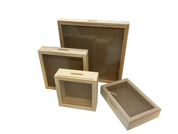 Box Salvadanaio Scatola in Legno con Vetro It's Time For New Adventure
