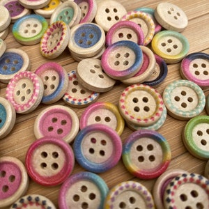 x30 Border wooden buttons 15mm for handcraft, wood buttons, sweater buttons, cardigan, craft buttons, buttons, 15mm buttons