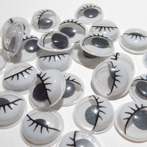 100Pcs DIY Crafts Self-adhesive Googly Eyes Random Wiggly Eyelash Eyeball  For Doll Toy Supplies Accessory Mixed Color Kid toys - Realistic Reborn  Dolls for Sale