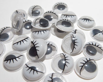 x10 Ojos saltones blancos, 8mm, 10mm, 12mm, 15mm, 18mm, 20mm, ojos saltones artesanales, ojos artesanales, manualidades para niños, ojos saltones para niños, diy, niños