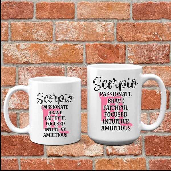 Scorpio Mug - Scorpio Gifts - Scorpio Coffee Mug - Scorpio Cups - Zodiac Gifts for Scorpio,  Scorpio Birthday Gift - Zodiac Coffee Mug