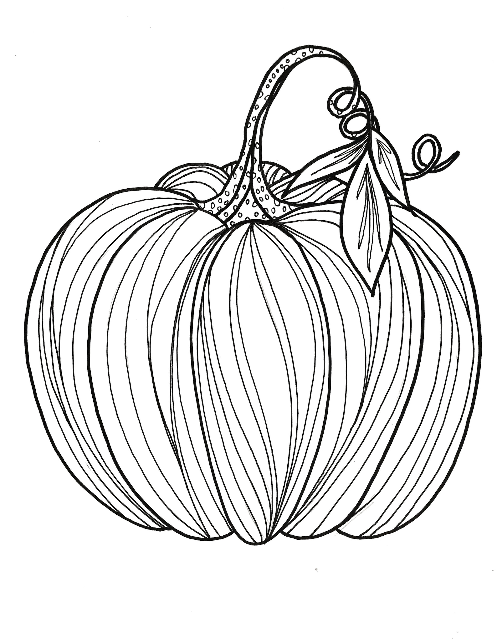 Pumpkin Coloring Sheet - Etsy