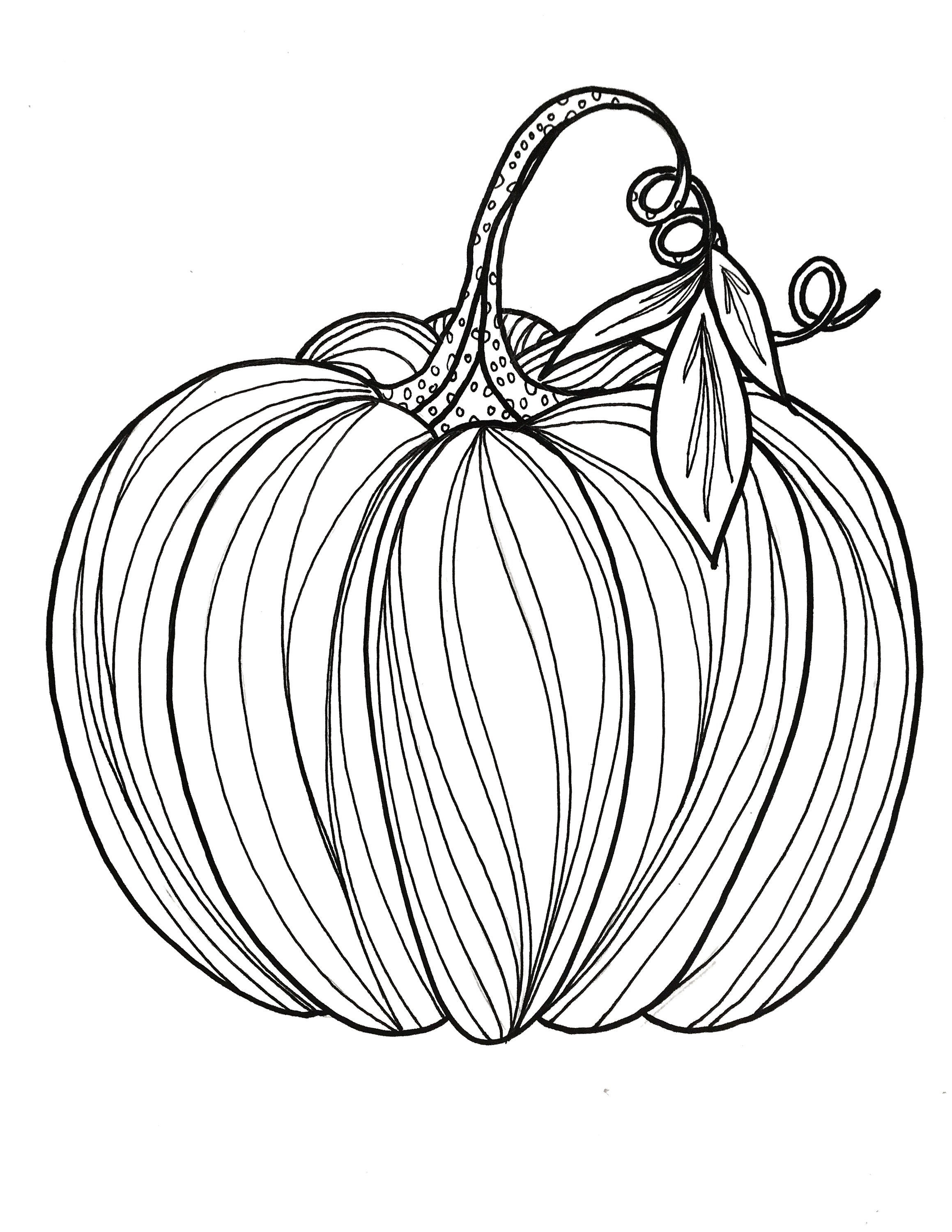 Pumpkin Coloring Sheet - Etsy