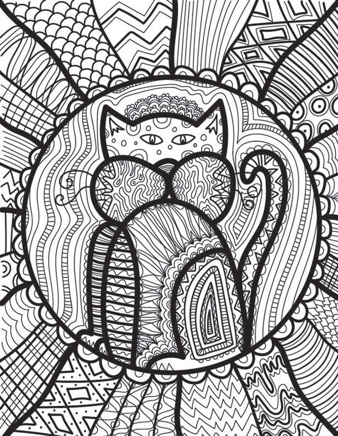 Cat Coloring Book for Adults: XXL Cat Coloring Book Zentangle Cats Cute,  Funny and Nasty Cats Cat Coloring Book 100 P. 22 X 22 Cm 